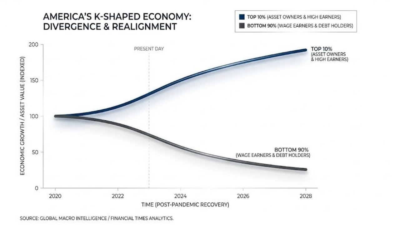 Inflation Pressure Widens America’s K-Shaped Economy